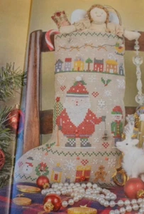 Cross Stitch Chart Only - Ho! Ho! Ho! Santa & Elf Christmas Motifs Stocking - Picture 1 of 1
