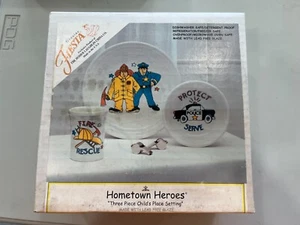 Fiesta Fiestaware Hometown Heroes Police Fire Rescue 3 Piece Dish Set New In Box - Picture 1 of 4