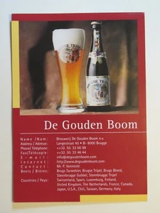 Nota de cerveza belga ~ anuncio de hoja de lágrimas; Brouwerij De GOUDEN BOOM ~ Bruge, BÉLGICA - Imagen 1 de 2
