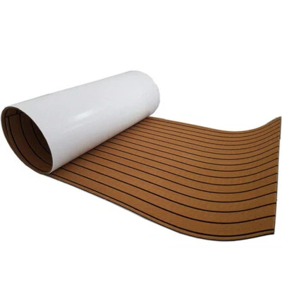 Alfombra antideslizante para suelo de espuma EVA para coche yate alfombra de teca marrón 94,5 X 17,7 pulgadas Foto 1 de 4