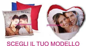 Cuscino o federa a cuore o quadrato personalizzato con la tua foto 40x40cm - Foto 1 di 1