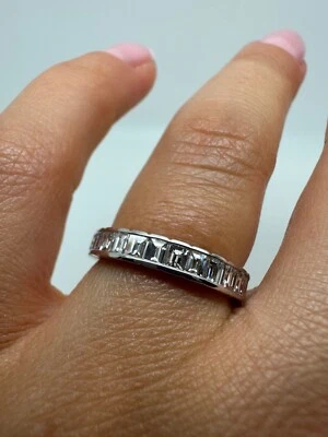 ANILLO PLATINO MEDIA ETERNIDAD 0,93 QUILATES DIAMANTES GG411 Foto 1 de 4