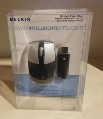 Belkin Wireless Travel Mouse (2 Button, Optical) NEW - Image 1 of 2