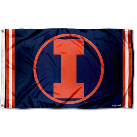 Illinois Fighting Illini Vintage Retro Throwback Large Outdoor Flag Cover