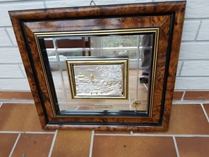 Creazioni Artistiche Kunstwerk,Silber Gold Landschaft Spiegel gerahmt Handarbeit - Bild 1 von 24