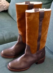 Colin Stuart Tall Riding 18" Western Leather/Suede Boots Women's 7.5M-NICE! - Picture 1 of 7