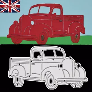 Retro Pickup Truck Metal Cutting Die, Car, Stencil, Card Making Scrapbooking, B1 - Picture 1 of 8