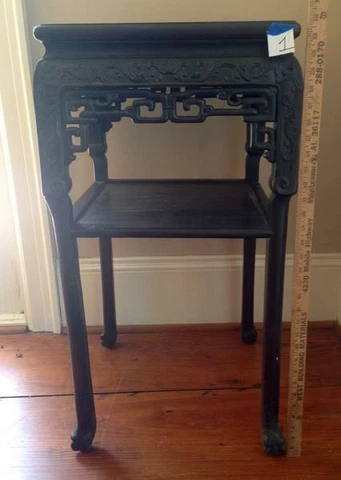 Antique Carved  Square Plant Stand  End Table Tall  (Cat#2-09 a) Cover