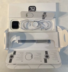 Apple Watch Series 10 42mm GPS Silver Case Denim Sport Band M/L MWX53LW/A No Cel - Zdjęcie 1 z 8