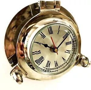 Reloj Náutico Colgante de Pared 6" Analógico Ojo de Buey de Barco Plata Brillante Sólido - Imagen 1 de 6