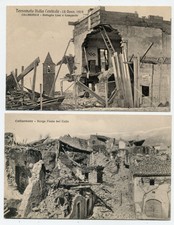 COLLARMELE Aquila 1915-TERREMOTA ITALIA CENTRALE-2 RARE CARTOLINE