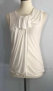 Blusa top sin mangas de jersey marfil de Zara para mujer talla XS  - Imagen 1 de 8