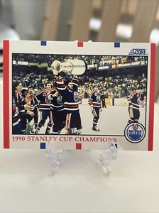 1990-91 Score #331 Edmonton Oilers Stanley Cup Champions Hockey Card - Picture 1 of 2