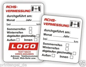Service Aufkleber KFZ Inspektionsaufkleber Serviceaufkleber Achsvermessung Art.6 - Bild 1 von 3