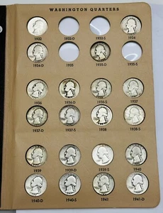 1932-1991 Washington Quarters Dansco Album With 80 Coins - Picture 1 of 9