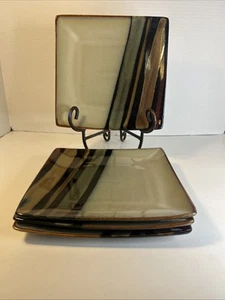 Sango Avanti Black Salad Plates (Set of 4) Square 8" G1 - Picture 1 of 11
