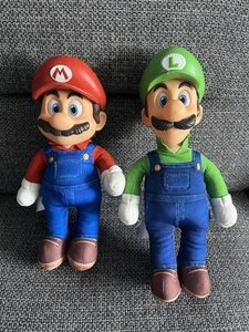 Super Mario Bros Movie- Mario + Luigi 14" Poseable Plush Toy Figure Jakks Bundle - Picture 1 of 5
