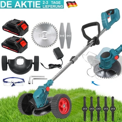 Akku-Rasentrimmer Freischneider Elektro Trimmer Motorsense mit 2Akku + Ladegerät - Bild 1 von 4