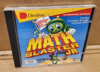 Davidson Math Blaster Jr. 4-7 Windows 95 3.1 Macintosh CD Rom Vintage Software - Image 1 of 3