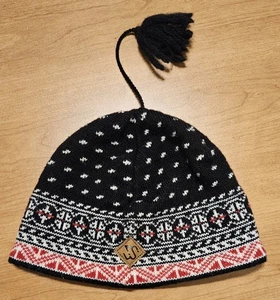 Vintage Merkley Kopfbedeckung 100 % Schurwolle Strick Beanie Quaste Mütze Made in Canada - Bild 1 von 16