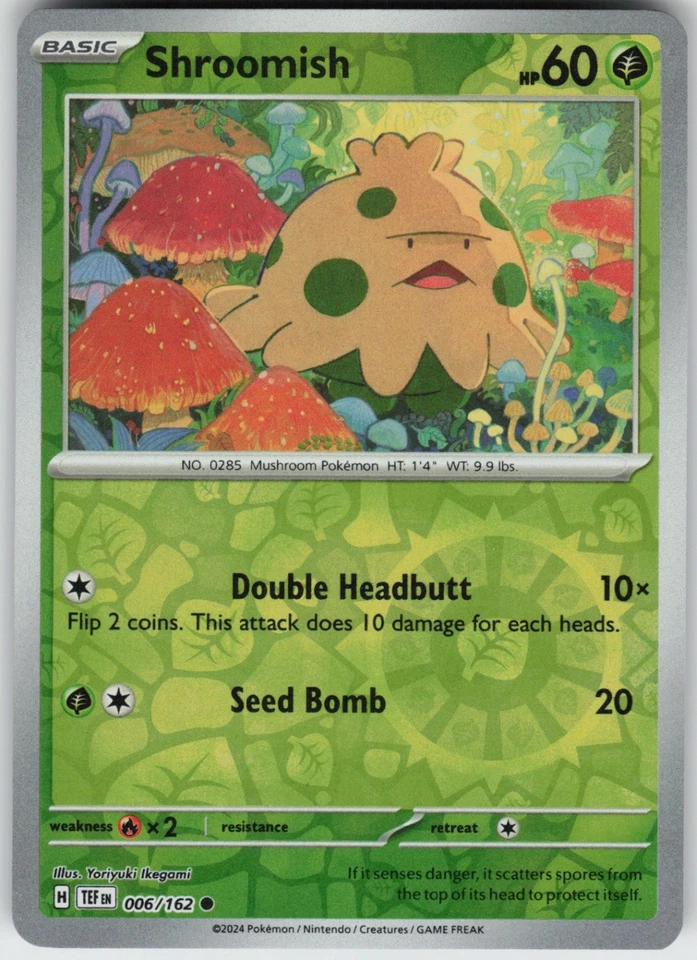 PO-01 Reverse Holo Shroomish 006/162 Common SV05: Temporal Forces - Image 1 of 1