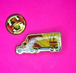 McDonalds Mitarbeiter Hut Anstecknadel Rückseite Metall emailliert Simi LKW groß Fry - Bild 1 von 3