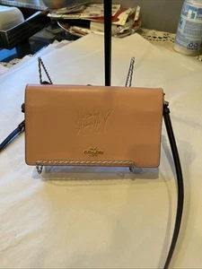 Coach X Selena Gomez foldover crossbody clutch bag pink Excellent Condition - Picture 1 of 10