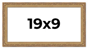 19x9 Frame Gold Solid Wood Picture Frame Width 1.25 Inches | Interior Frame Dept - Picture 1 of 9