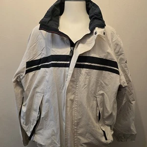 Nautica sz L blue beigie windbreaker coat jacket - Picture 1 of 9