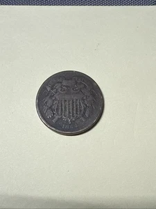 1864 Two Cent Piece Union Shield 2c US Coin Large Motto ~ Nice Condition - Picture 1 of 3