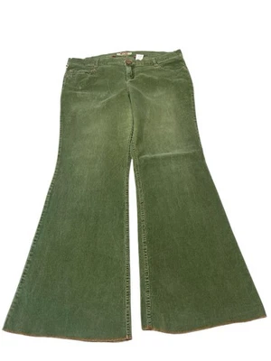 Xoxo Vintage Y2K Green Corduroy Low Rise Flare Pants Womens Size 16 - Image 1 of 4