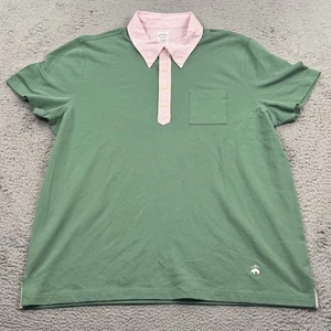 Brooks Brothers Polo Shirt Mens 2XL Contrast Oxford Stripe Collar Supima Cotton - Picture 1 of 9