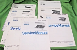 PHILIPS TURNTABLE  SERVICE MANUALS EIGHT MANUALS  --7 DIFFERENT --SEE INFO BELOW - Picture 1 of 9