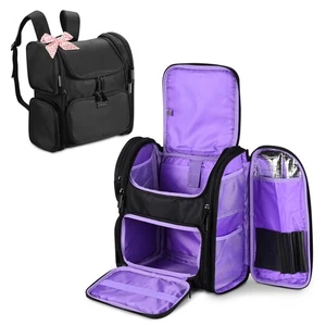 Byootique Portable Soft Sided Makeup Backpack Cosmetic Storage Organizer Purple - Bild 1 von 12