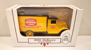 ERTL Edward Hines Lumber Delivery 1931 Truck Bank NIB 1990 Die Cast 1/34 Scale - Picture 1 of 5
