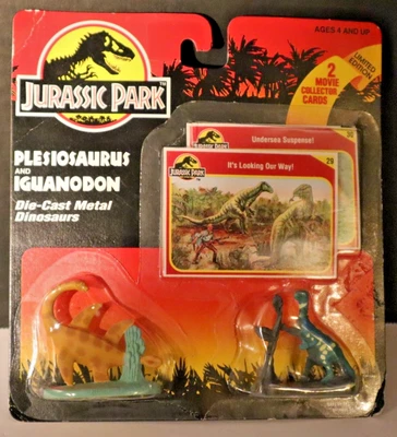 复古 1993 年侏罗纪公园 Plesiosaurus 和 Iguanodon 压铸金属恐龙 — 第 1/4 张图片