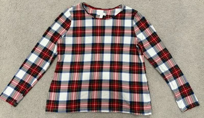 Camisa pulóver Charter Club para mujer a cuadros 100 % algodón Supima manga larga talla L Foto 1 de 3