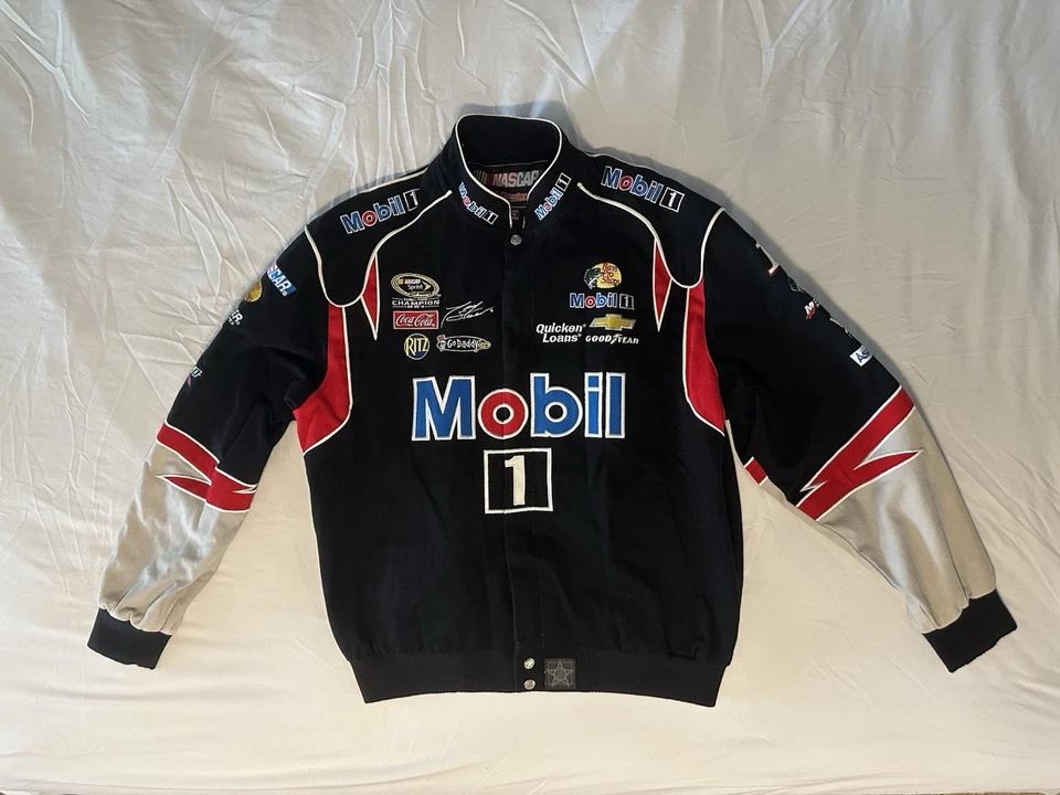 Vtg Tony Stewart NASCAR Jacket XL Mobil 1 Bass Pro Shops JH Design Racing - Image 1 of 4