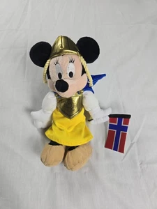 Disney Epcot World Showcase Norwegen Minnie Mouse Sitzsack Plüsch Neu mit Etikett Wikinger Flagge - Bild 1 von 6