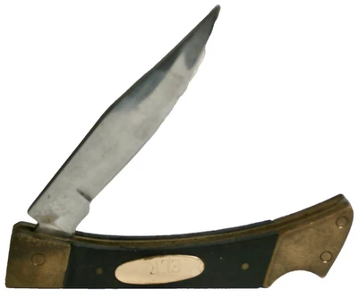 CUCHILLO HOJA DE BLOQUEO PLEGABLE DE ACERO INOXIDABLE TAIWÁN MADERA LATÓN GRABADO ESTILO BUCK DE COLECCIÓN Foto 1 de 4