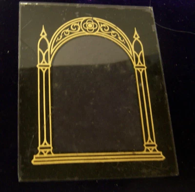 Antigua/Victoriana Pequeña EGLOMISA LUTO Foto/Imagen VIDRIO 'MATE' Muy Rara Foto 1 de 4