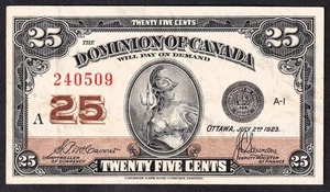 Dominion Of Canada 1923 25c Shinplaster McCavour - Saunders 240509 - Picture 1 of 2