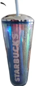 Starbucks Summer 2023 Iridescent Hologram Dome Lid Venti Tumbler 24oz - Bild 1 von 4