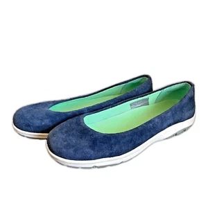 Scarpe basse Duluth Trading Co Steel Creek in pelle comode blu donna 7,5 - Foto 1 di 5