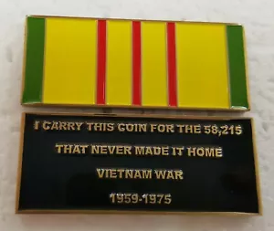 VIETNAM SERVICE RIBBON CHALLENGE MONETA ESERCITO MARINES MARINA AVIAZIONE GUARDIA COSTIERA - Foto 1 di 1
