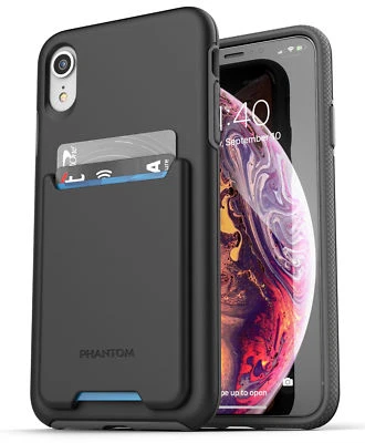 iPhone XR Wallet Case Credit Card ID Holder Protective Cover (Phantom) Black - Image 1 of 4