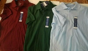 Boys Arrow Brand Burgundy Green Light Blue School Uniform Polo Shirt Size 10-12 - Picture 1 of 4