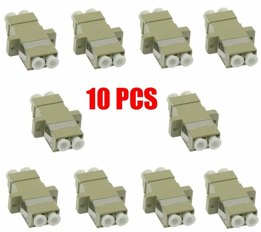 10 LC UPC to UPC LC Duplex Multi Mode Fiber Optical Cable Coupler Adapter Beige - Image 1 of 1