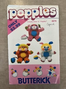 UNCUT Popples Butterick Pattern 4079 Popple Dolls Vintage 1986 - Picture 1 of 2
