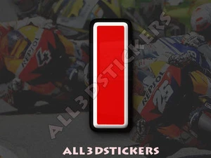 3D Stickers Resin Domed LETTER I - Color Red - 25 mm(1 inch) Adhesive Decal - Picture 1 of 1
